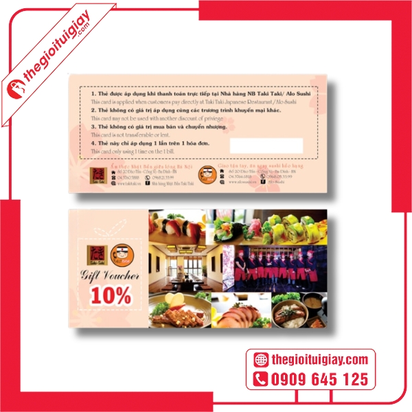 Mẫu voucher nhà hàng kèm hình ảnh bàn ăn sang trọng