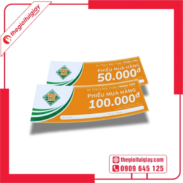 Mẫu voucher nhà thuốc tặng kèm phiếu mua hàng