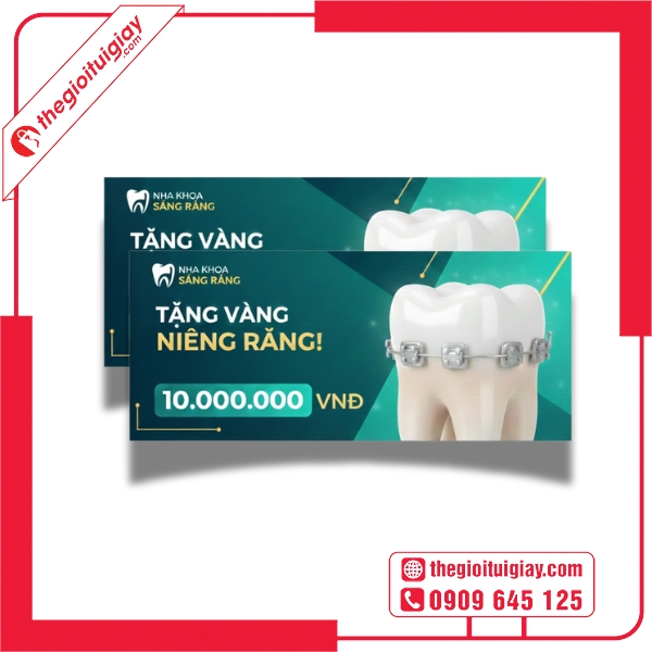  Mẫu voucher niềng răng m&agrave;u xanh dương nha khoa 