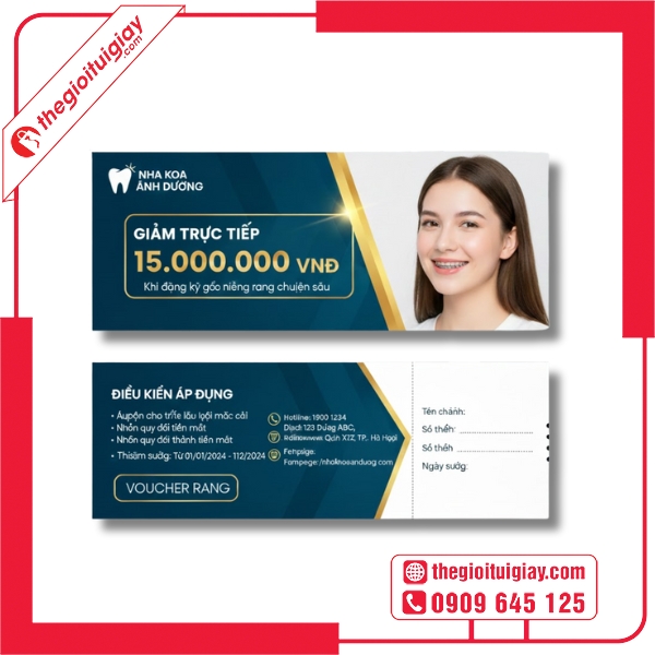 Mẫu voucher niềng răng ưu đ&atilde;i niềng răng thẩm mỹ