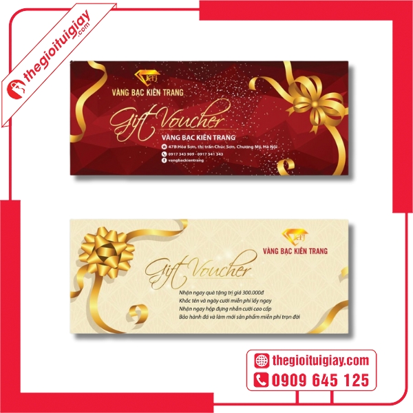 Mẫu voucher quà tặng thiết kế sang trọng, hiện đại