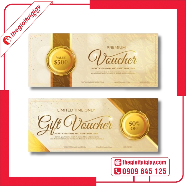 Mẫu voucher quà tặng cho doanh nghiệp tri ân khách hàng