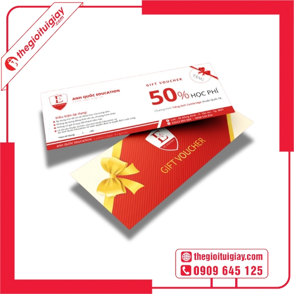 Mẫu voucher quà tặng dành cho các chương trình ưu đãi đặc biệt