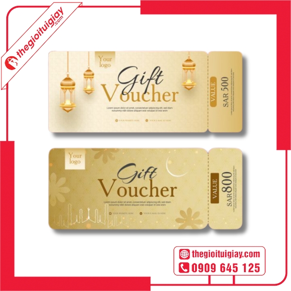  Mẫu voucher quà tặng tông vàng sang trọng 