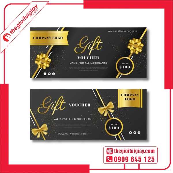 Mẫu voucher sang trọng phối màu đen vàng 