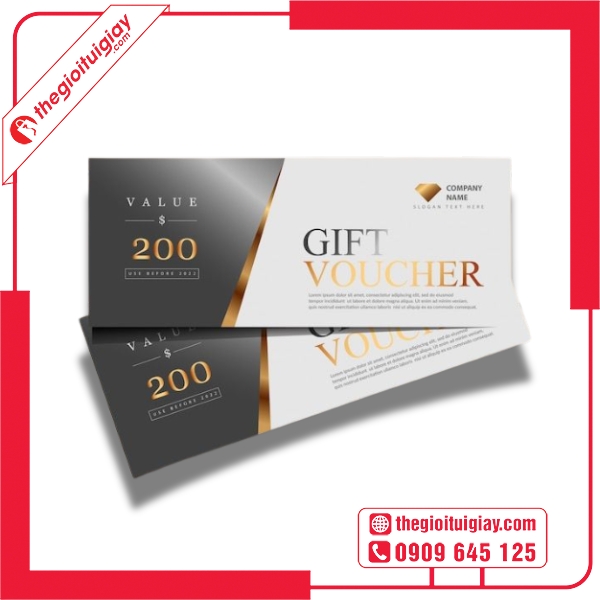 Mẫu voucher sang trọng dùng làm quà tặng doanh nghiệp