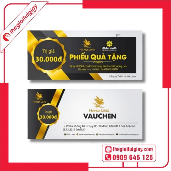 Mẫu voucher sang trọng in offset chất lượng cao