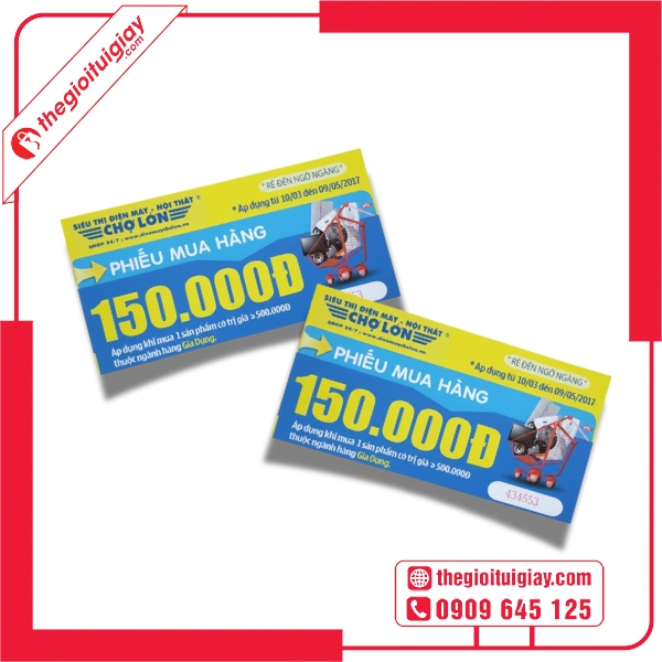  Mẫu voucher si&ecirc;u thị in chất lượng cao - Si&ecirc;u thị điện m&aacute;y Chợ Lớn 