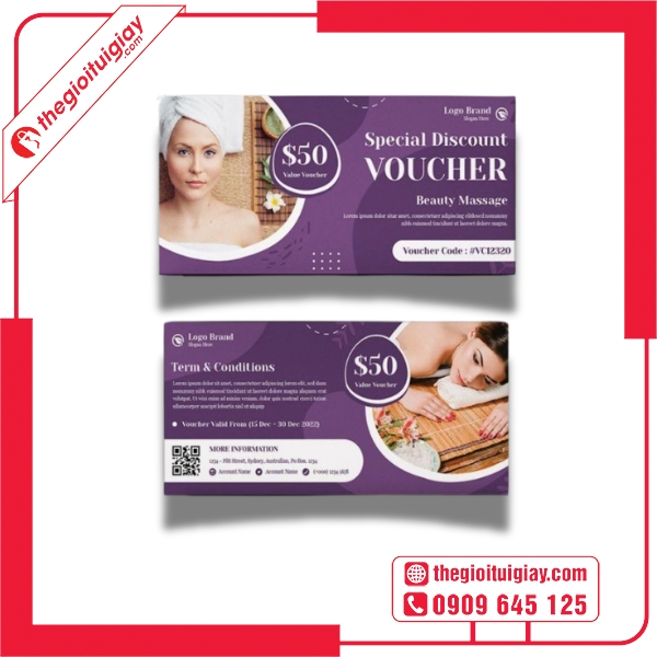  Mẫu voucher spa tông màu trắng xanh dịu mắt, tạo cảm giác thư giãn 