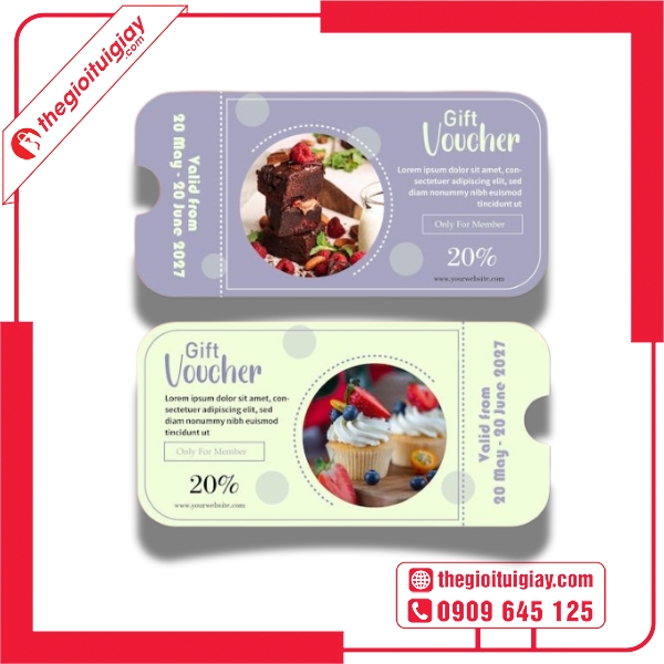 Mẫu voucher tiệm bánh thiết kế chuyên nghiệp