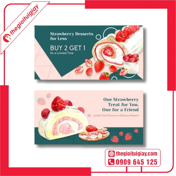Mẫu voucher tiệm bánh đẹp, giúp tăng doanh số cửa hàng