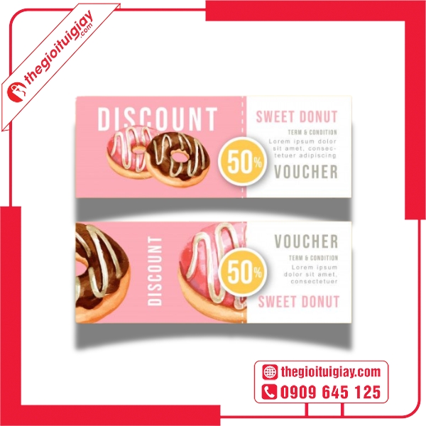  Mẫu voucher tiệm bánh kèm hình ảnh bánh hấp dẫn 