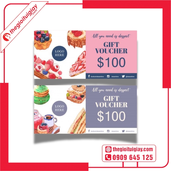  Mẫu voucher tiệm bánh dùng cho chương trình khuyến mãi 