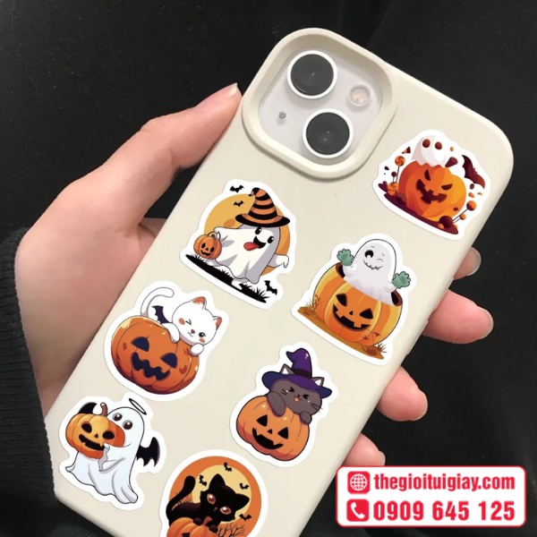 Mẫu halloween stickers d&ugrave;ng cho điện thoại