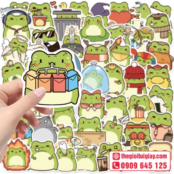  Mẫu sticker ếch xanh hoạt h&igrave;nh bắt mắt 