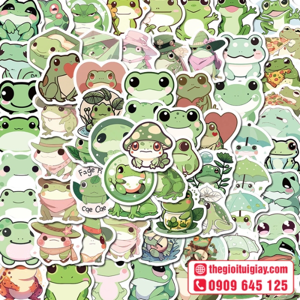 Mẫu sticker ếch xanh cho trẻ em
