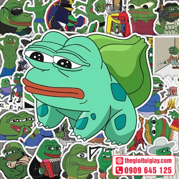 Mẫu sticker ếch xanh in theo mẫu ri&ecirc;ng