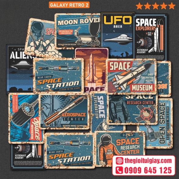 Mẫu sticker galaxy bộ sưu tập phong c&aacute;ch tối giản