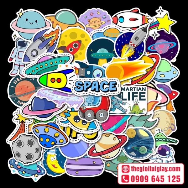 Mẫu sticker galaxy h&igrave;nh vũ trụ đẹp