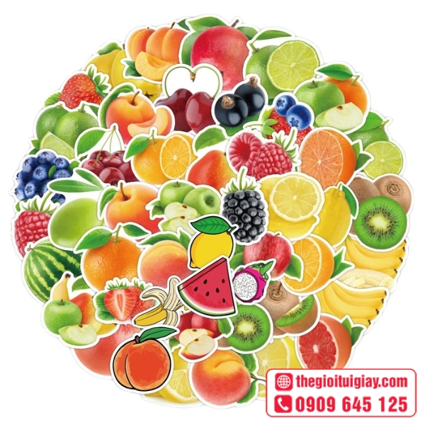  Mẫu sticker hoa quả thiết kế bắt mắt, nổi bật 