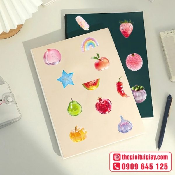  Mẫu sticker hoa quả d&ugrave;ng trang tr&iacute; sổ tay 