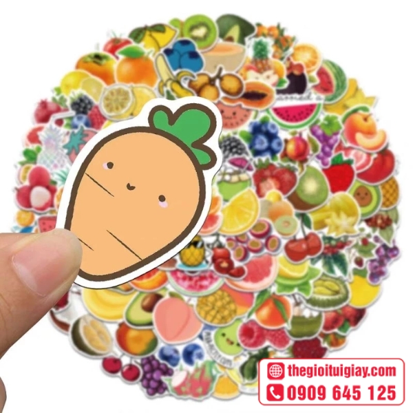  Mẫu sticker hoa quả bộ sticker nhỏ xinh 