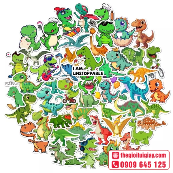  Mẫu sticker khủng long bộ sưu tập đa dạng 