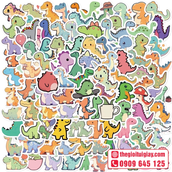  Mẫu sticker khủng long phong c&aacute;ch hoạt h&igrave;nh 