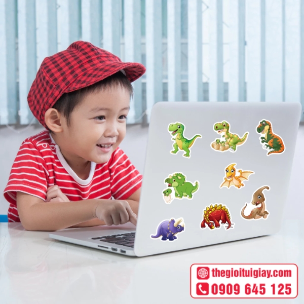  Mẫu sticker khủng long d&ugrave;ng trang tr&iacute; laptop 
