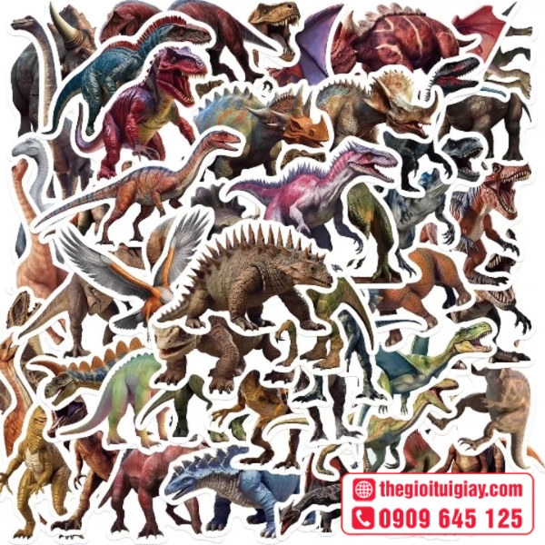 Mẫu sticker khủng long họa tiết sinh động