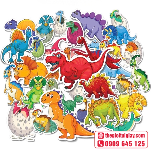 Mẫu sticker khủng long dễ thương
