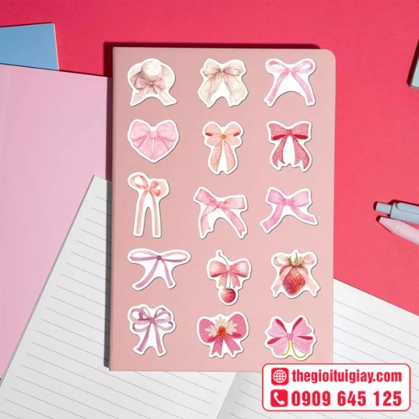  Mẫu sticker nơ d&ugrave;ng trang tr&iacute; sổ tay 