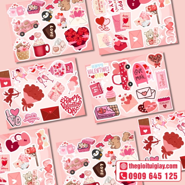  Mẫu sticker t&igrave;nh y&ecirc;u d&ugrave;ng trang tr&iacute; thiệp mừng 