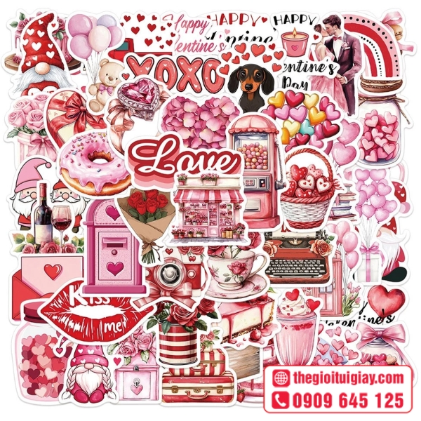  Mẫu sticker t&igrave;nh y&ecirc;u phong c&aacute;ch vintage 