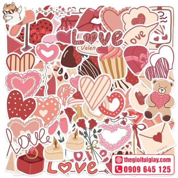  Mẫu sticker t&igrave;nh y&ecirc;u phối m&agrave;u nhẹ nh&agrave;ng 