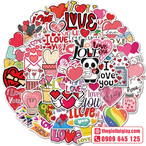  Mẫu sticker t&igrave;nh y&ecirc;u bộ sưu tập đa dạng 