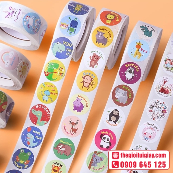 Mẫu sticker tr&ograve;n in nhanh, sắc n&eacute;t