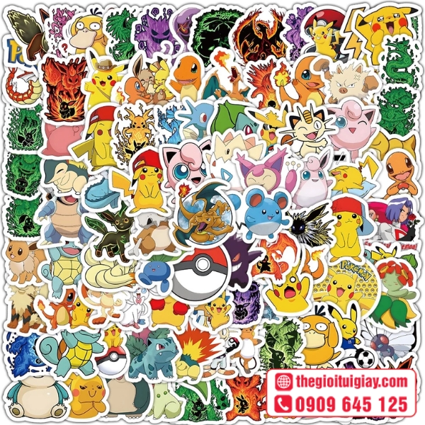Mẫu stickers Pok&eacute;mon ph&ugrave; hợp trang tr&iacute; học tập