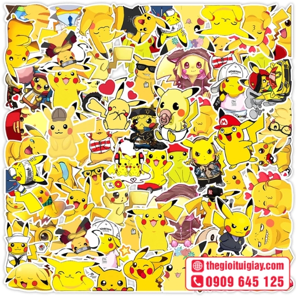 Mẫu stickers Pok&eacute;mon h&igrave;nh pikachu 