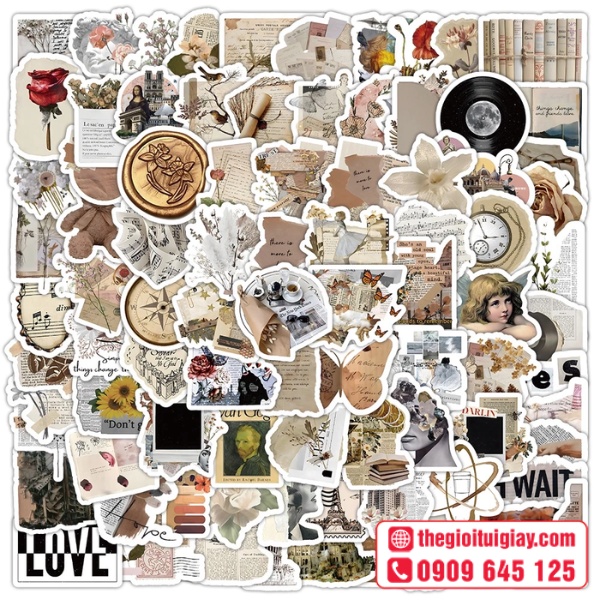  Mẫu vintage stickers đẹp, ho&agrave;i niệm 