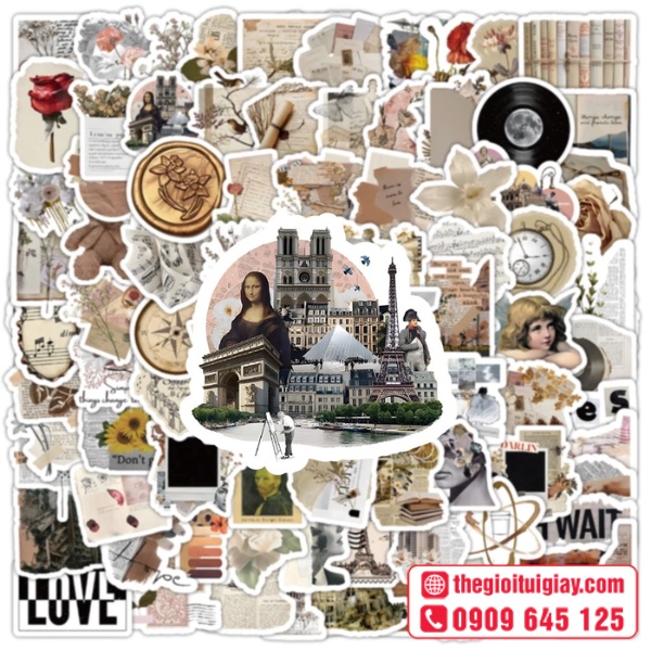  Mẫu vintage stickers thiết kế ho&agrave;i cổ tinh tế 