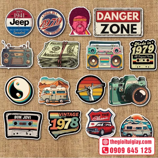  Mẫu vintage stickers bộ sưu tập đa dạng 